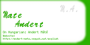 mate andert business card